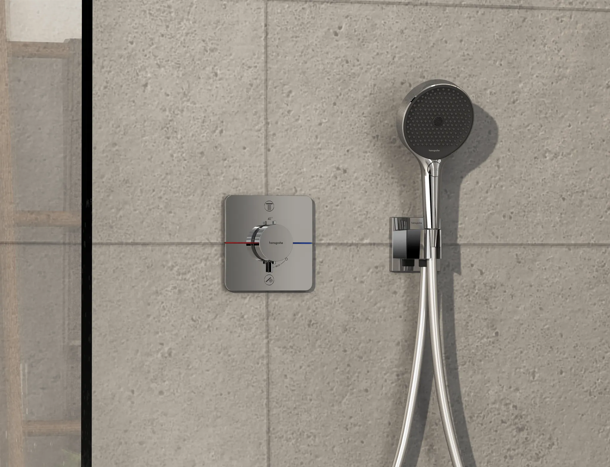 ShowerSelect Comfort Q Thermostat Unterputz für 2 Verbraucher Chrom ShowerSelect Comfort Q Thermostat Unterputz für 2 Verbraucher Chrom