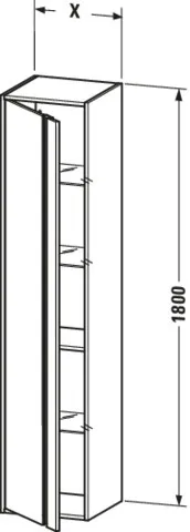 Duravit Hochschrank „Ketho“ 50 × 180 × 36 cm in Eiche Terra