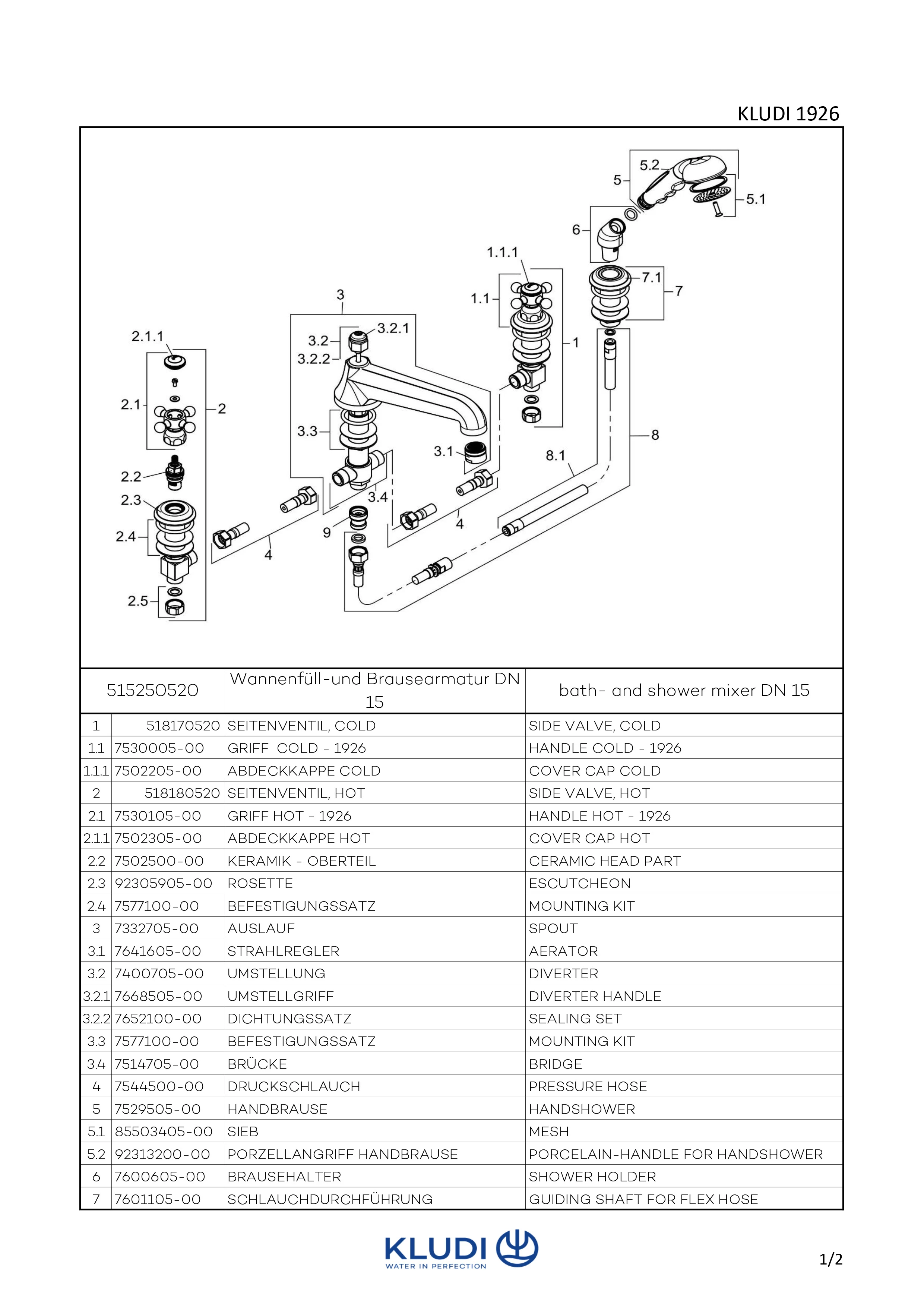 1926 WFB Armatur versenkbare Handbrause, Unterkante Auslaufhöhe 45 mm, chrom 1926 WFB Armatur versenkbare Handbrause, Unterkante Auslaufhöhe 45 mm, chrom
