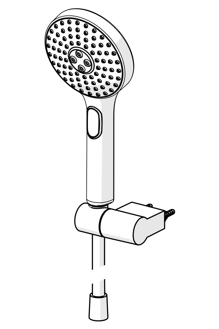 HansaACTIVEJET Handbrausegarnitur HansaACTIVEJET 8438 3-strahlig Chrom/Hellgrau