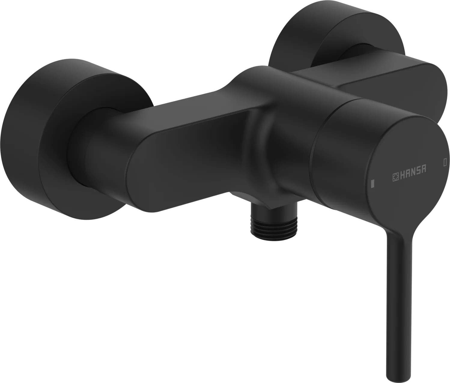 HansaVANTIS Duscharmatur EHM Brausebatterie 5245 Matt-Schwarz, Wandmontage, Einhebelmischer