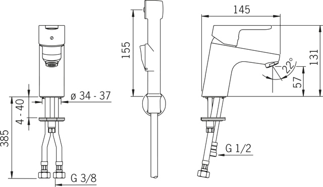 Einhebelmischer Waschtischbatterie „Primo“ in Chrom