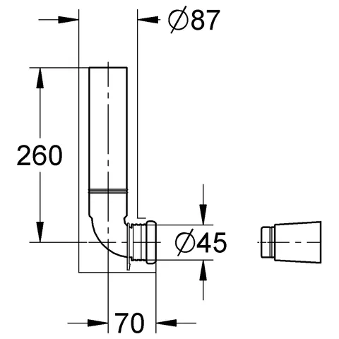 Wandeinbau-Spülrohr 43908, für aufgesetzte Keramik-Spülkästen, mit Füllventil, Servo-Ablaufventil, 280 mm lang Wandeinbau-Spülrohr 43908, für aufgesetzte Keramik-Spülkästen, mit Füllventil, Servo-Ablaufventil, 280 mm lang