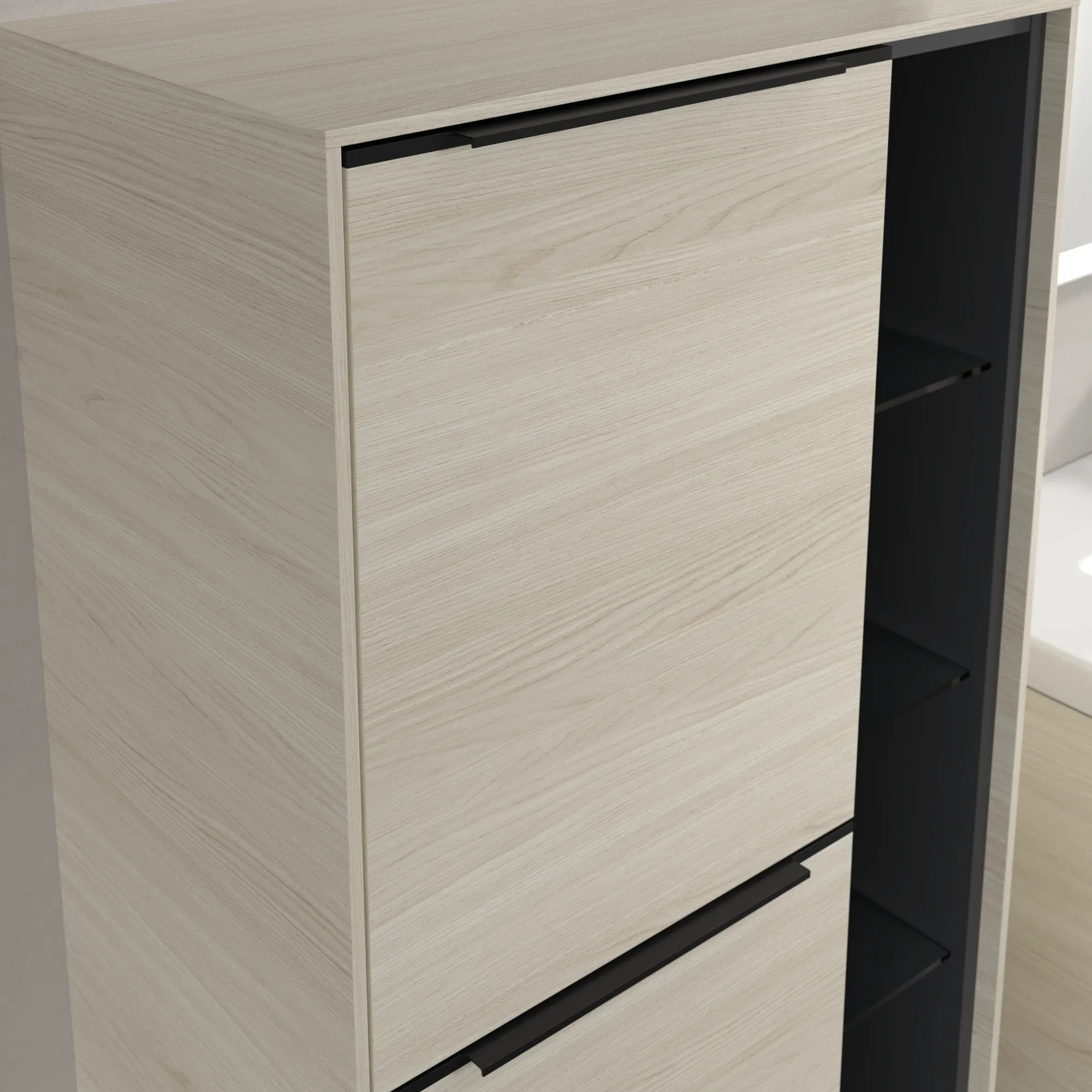 Villeroy & Boch Mittelschrank „Subway 3.0“ 57,4 × 120 × 36,2 × 36,2 cm 2 Türen, Anschlag (Scharnier) links, 2 Türen, Anschlag links