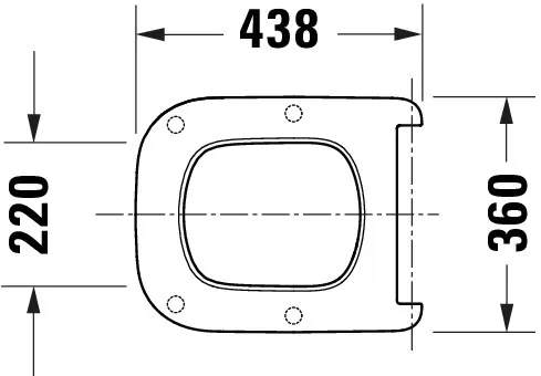 Duravit Univ. WC-Sitz Eckig Tief 434mm Ülap., Weiß