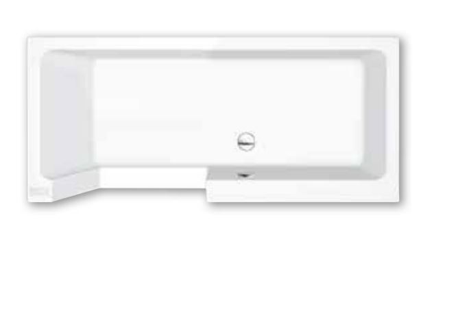repaBAD Duschbadewanne links, Ecke „Easy-In“ 170 × 75 cm