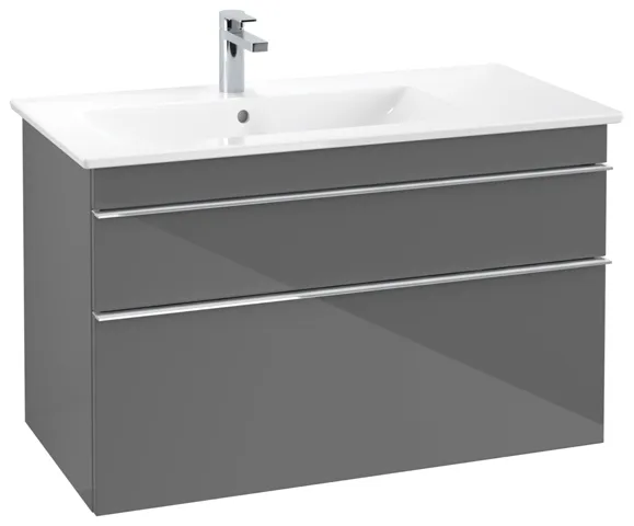 Villeroy & Boch Waschtischunterschrank „Venticello“ für Schrankwaschtisch 953 × 590 × 502 mm Glossy Grey, für Becken links Villeroy & Boch Waschtischunterschrank „Venticello“ für Schrankwaschtisch 953 × 590 × 502 mm Glossy Grey, für Becken links