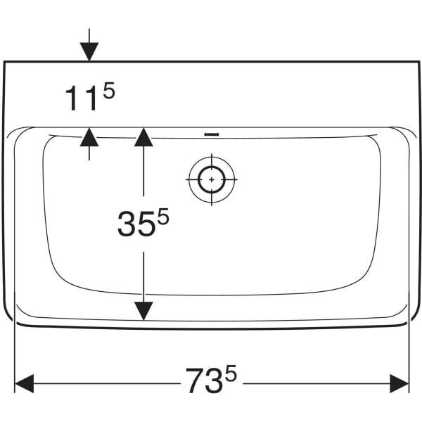 Wandwaschtisch „Renova Plan“, rechteckig 75 × 48 cm in weiß alpin