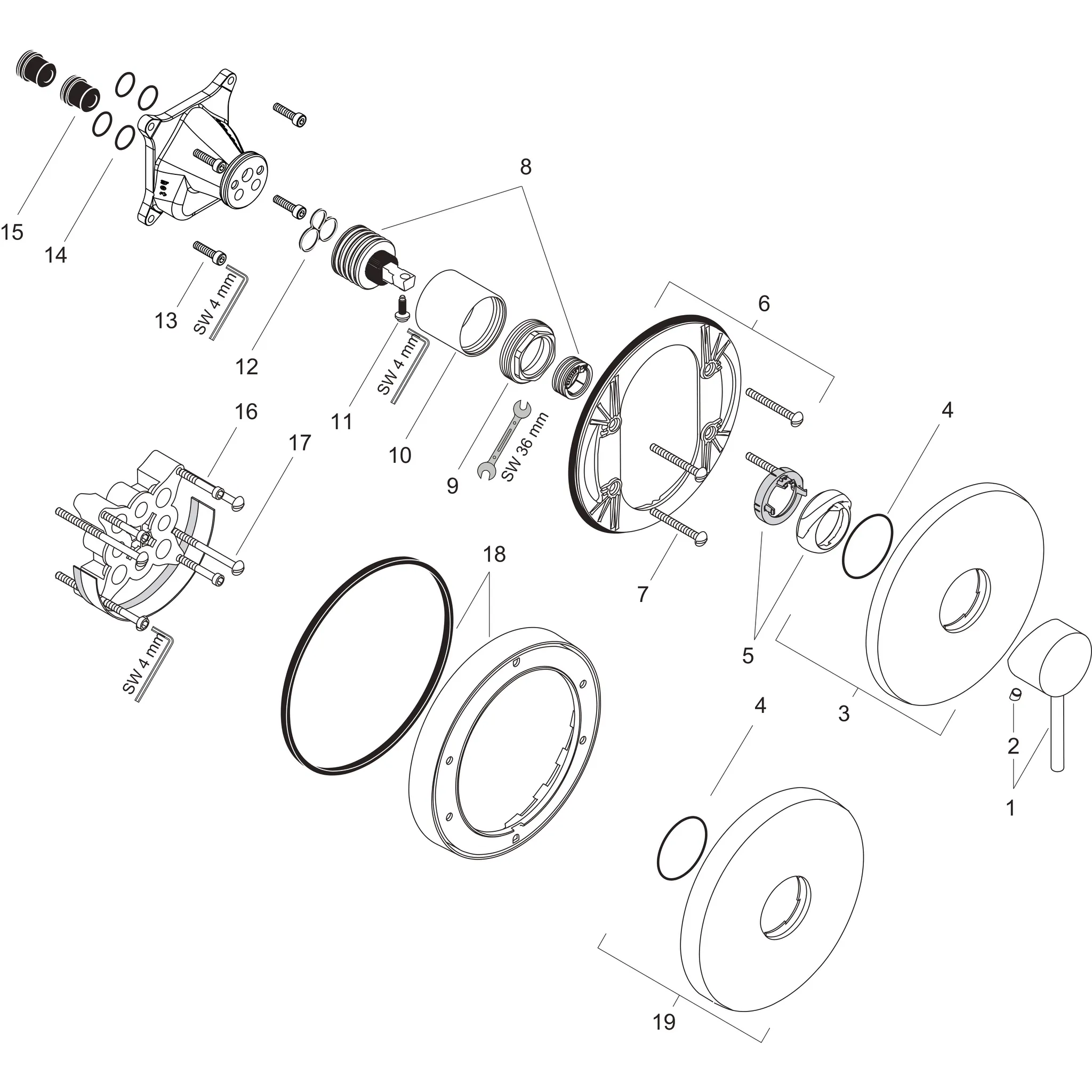 Brausenmischer Unterputz Axor Starck chrom Brausenmischer Unterputz Axor Starck chrom