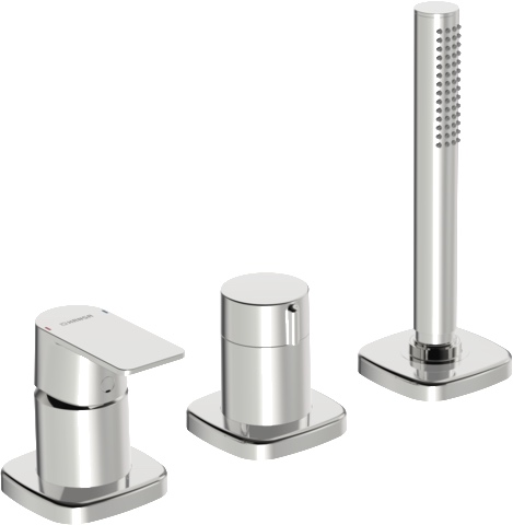 HansaSTELA Wannenarmatur Einhebelmischer Fertigmontageset für Wanne/Brause HansaSTELA 5731 Rosette soft edge Chrom HansaSTELA Wannenarmatur Einhebelmischer Fertigmontageset für Wanne/Brause HansaSTELA 5731 Rosette soft edge Chrom