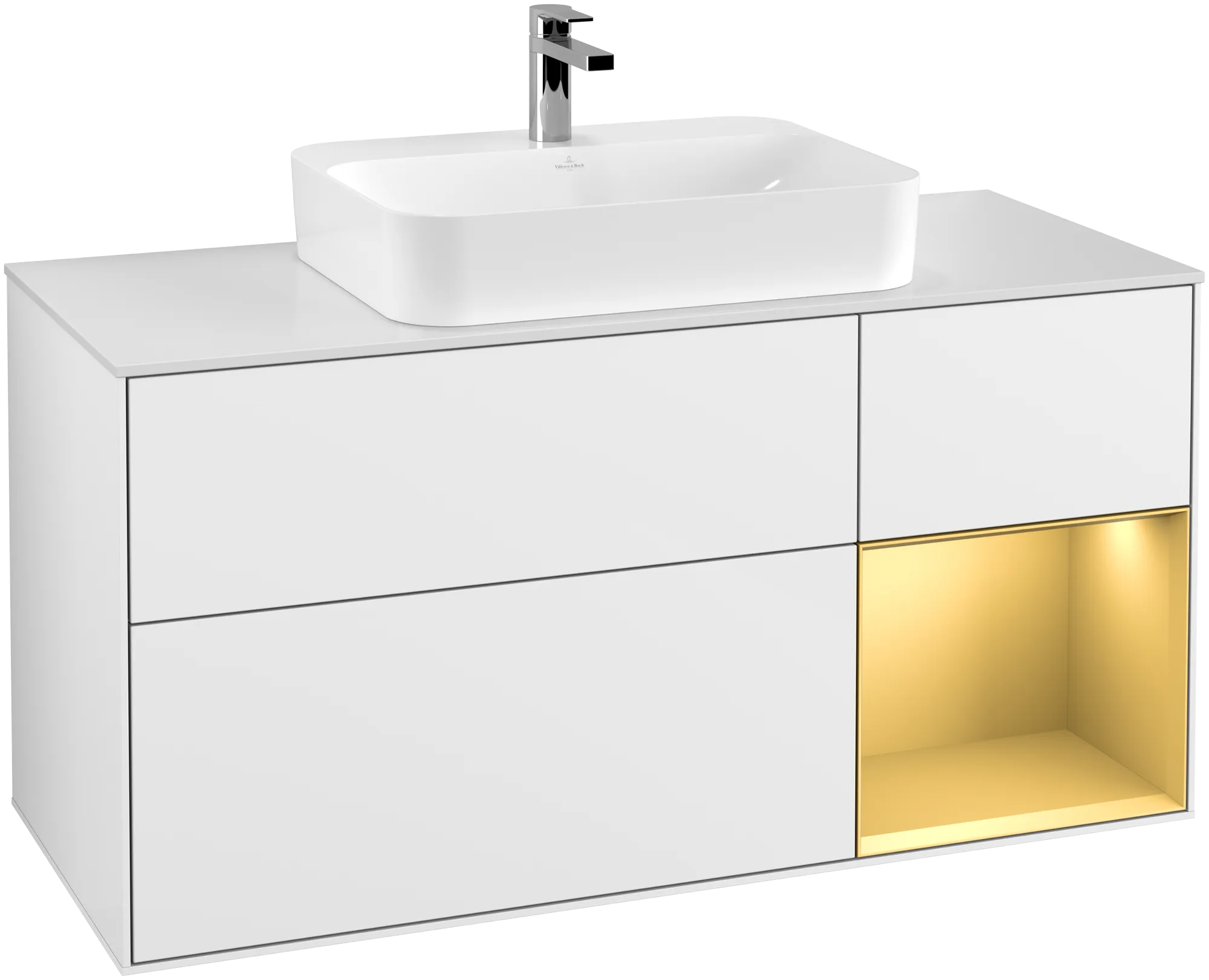 Villeroy & Boch Waschtischunterschrank „Finion“ für Schrankwaschtisch 1200 × 603 × 501 mm Glossy White Lacquer, für Becken mittig Villeroy & Boch Waschtischunterschrank „Finion“ für Schrankwaschtisch 1200 × 603 × 501 mm Glossy White Lacquer, für Becken mittig