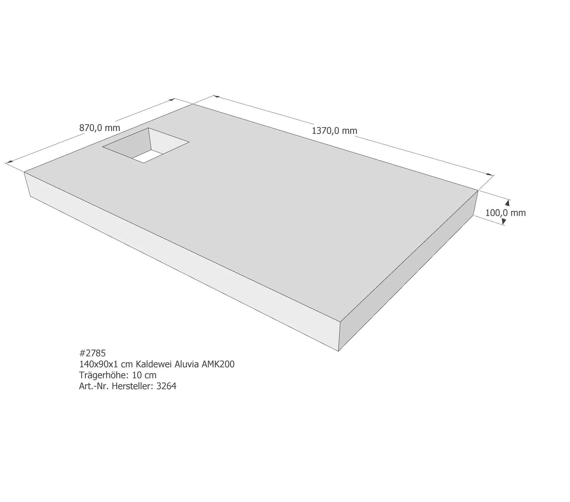 Duschwannenträger passend für Kaldewei 140 × 90 cm