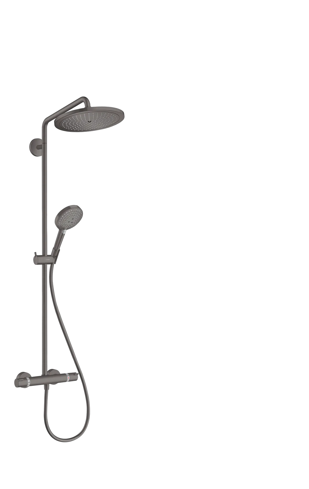Hansgrohe Croma Select S Showerpipe 280 1jet EcoSmart mit Thermostat und Handbrause Raindance Select S 120 3jet, Brushed Black Chrome Hansgrohe Croma Select S Showerpipe 280 1jet EcoSmart mit Thermostat und Handbrause Raindance Select S 120 3jet, Brushed Black Chrome