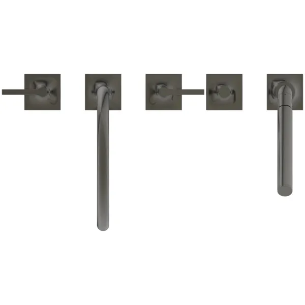 5-Loch-Badearmatur Wannenrand Joy Neo mit Stick-Handbrause Hebelgriffe Magnetic Grey