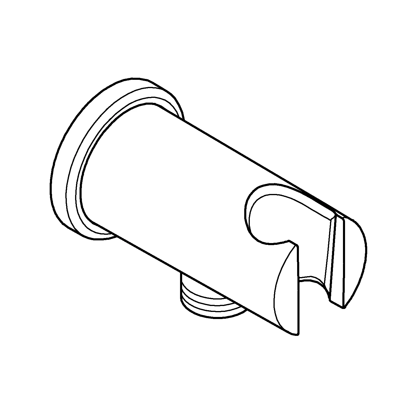 Wandabgangsbogen Rainshower 26658, mit Halter, runde Rosette, Außengewinde 1/2'', Ganzmetallgehäuse, Eigensicher gegen Rückfließen, chrom