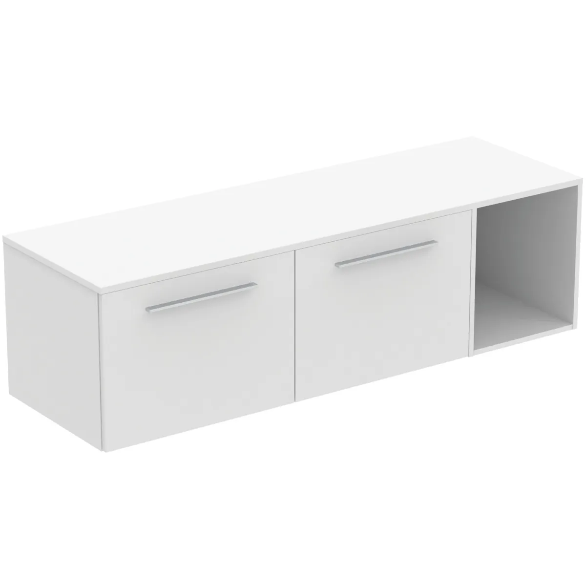 Möbel-Set 160cm i.life B 2 Auszüge 1 offenes Fach Griff Chrom Weiß matt Möbel-Set 160cm i.life B 2 Auszüge 1 offenes Fach Griff Chrom Weiß matt