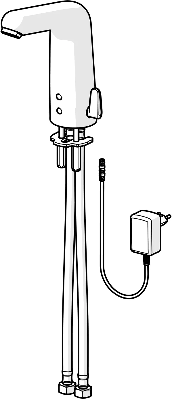 Hansa Waschtischarmatur, elektronisch „Medipro XL“ Ausladung 136 mm in Chrom