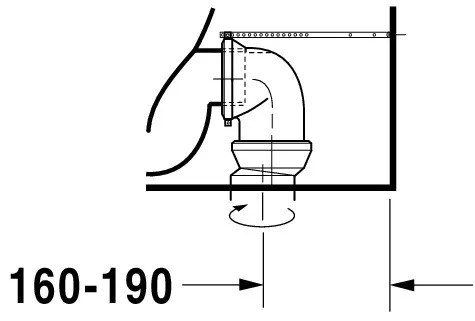 Stand-WC Kombi DuraStyle 700 mm Tiefspüler,f.SPK,Abg.Vario,weiß,HYG