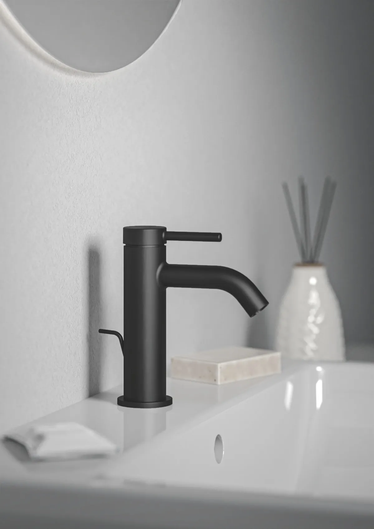 Waschtischarmatur Ceraline Nuovo H85 Ausladung 90mm mit Ablaufgarnitur BlueStart Chrom Waschtischarmatur Ceraline Nuovo H85 Ausladung 90mm mit Ablaufgarnitur BlueStart Chrom