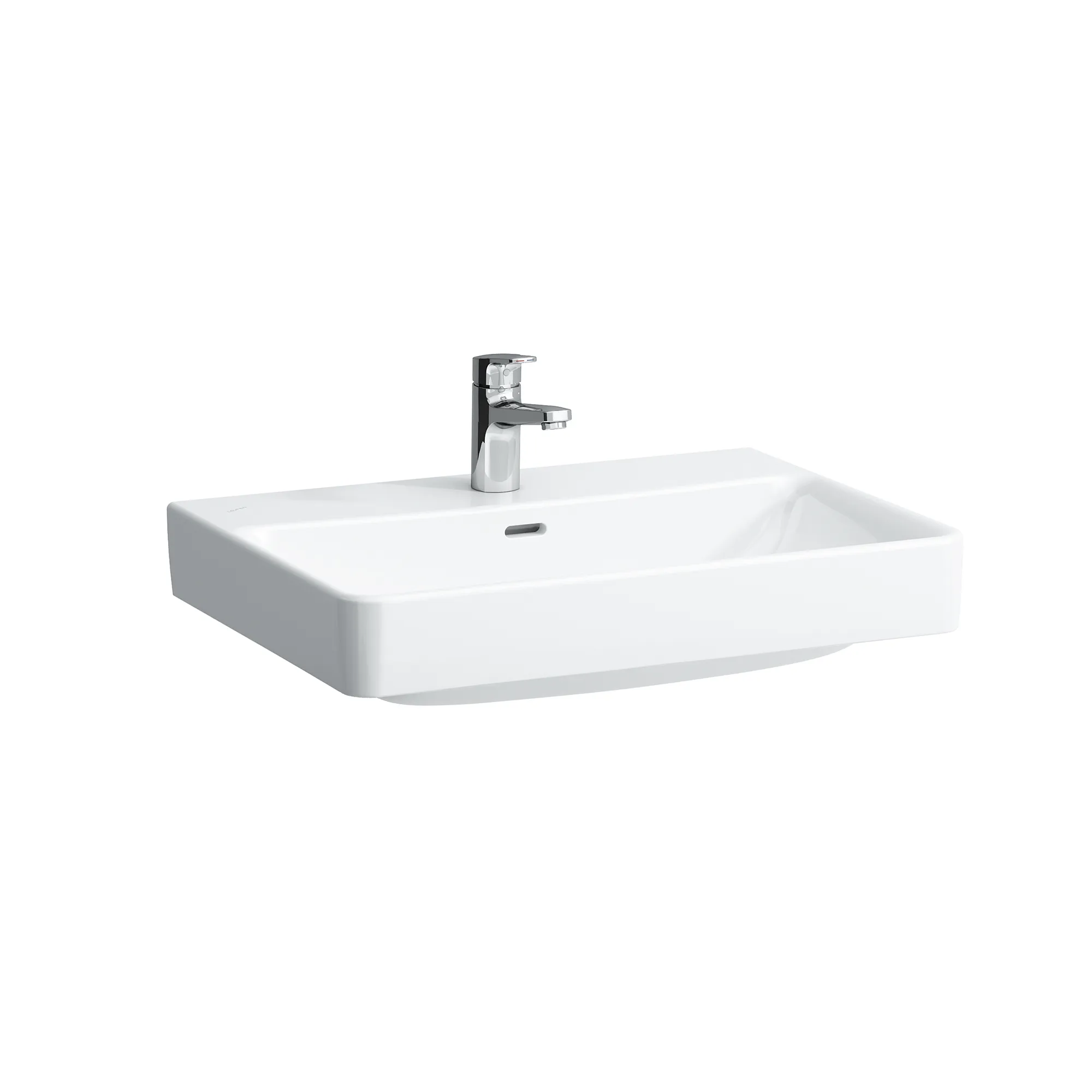 Aufsatzwaschtisch PRO S 465x650x175 1 Hahnloch mit Überlauf weiß