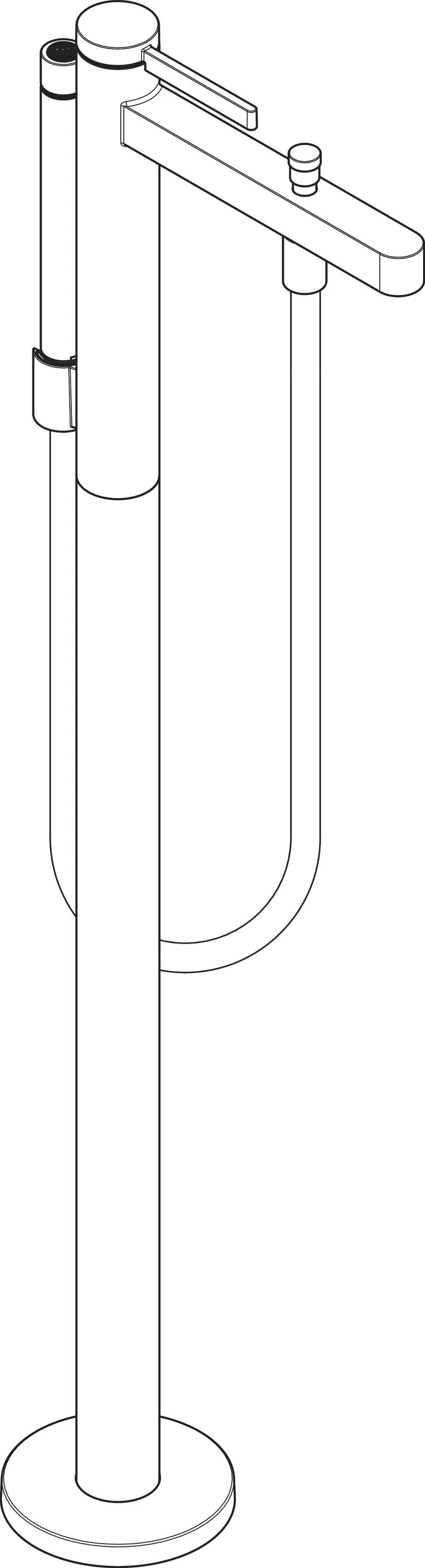 Hansgrohe Finoris Einhebel-Wannenmischer bodenstehend, mattweiß, Ausladung 210 mm