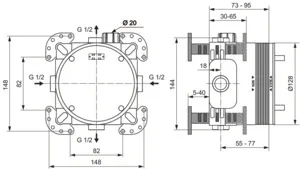 Armaturen-Paket Alu+ Rose, Einhebel-Brausearmatur Unterputz Bausatz 2 für Fertigmontage, Brausekombination, Wandanschlussbogen Unterputz, Unterputz-Bausatz 1 Easy-Box