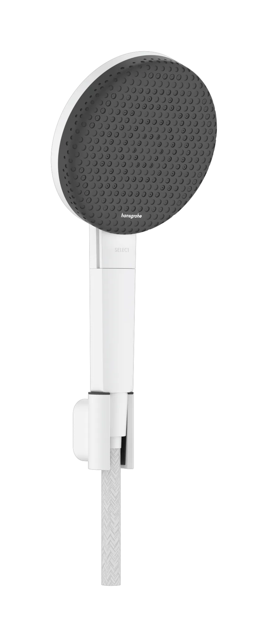 Hansgrohe Raindance Alive Select S Brausehalterset 125 3jet EcoSmart mit Textilbrauseschlauch 160 cm, Mattweiß Hansgrohe Raindance Alive Select S Brausehalterset 125 3jet EcoSmart mit Textilbrauseschlauch 160 cm, Mattweiß