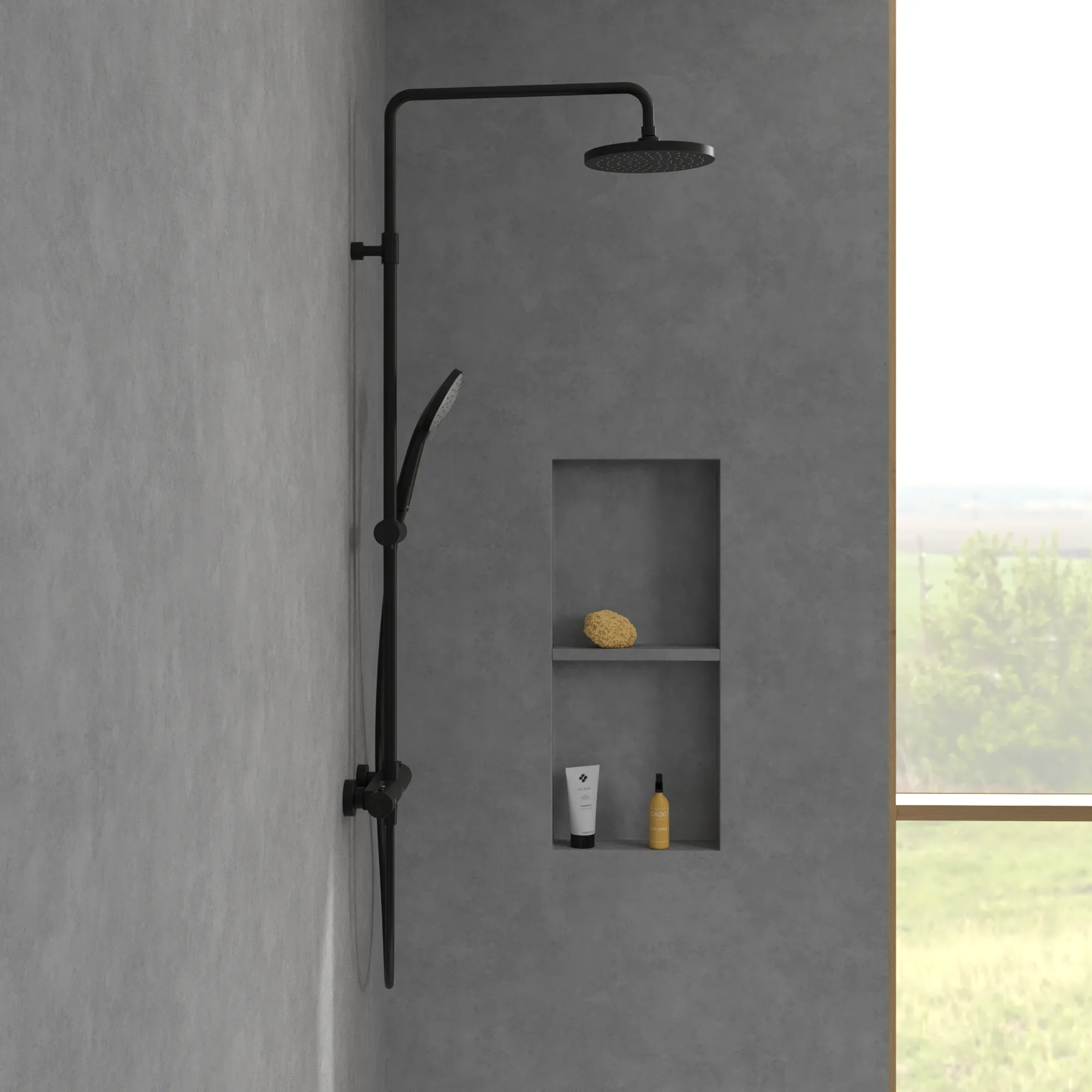 Gleitstangekombination TVS10900200061, Befestigung verdeckt 57,6 cm in Matt Black Gleitstangekombination TVS10900200061, Befestigung verdeckt 57,6 cm in Matt Black