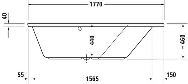Duravit Whirlwanne „Paiova 5“ fünfeck 1770 × 1300 mm, rechts mit Air-System, in Weiß Duravit Whirlwanne „Paiova 5“ fünfeck 1770 × 1300 mm, rechts mit Air-System, in Weiß