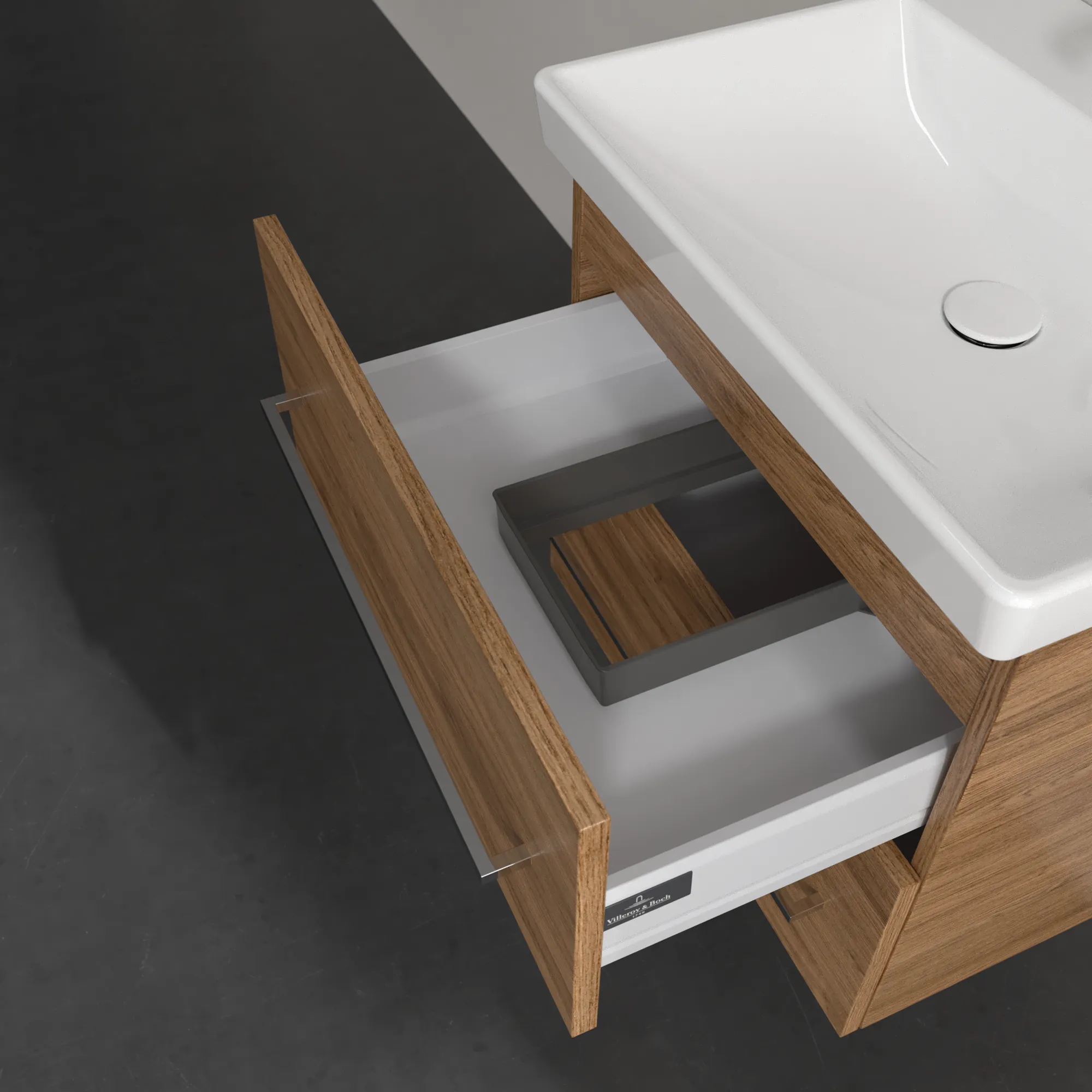 Villeroy & Boch Waschtischunterschrank „Avento“ für Schrankwaschtisch 580 × 514 × 452 mm Kansas Oak, Soft Closing Villeroy & Boch Waschtischunterschrank „Avento“ für Schrankwaschtisch 580 × 514 × 452 mm Kansas Oak, Soft Closing