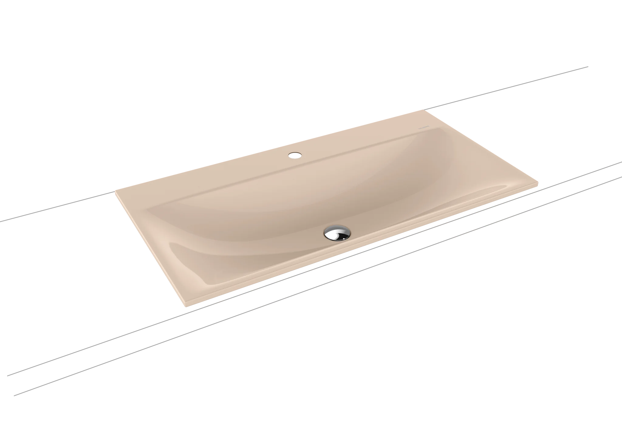 Kaldewei SILENIO Einbauwaschtisch, 900x460 mm, bahamabeige, Perl-Effekt, 3-fach Hahnlochbohrung mit Überlauf, 14 mm Randhöhe
