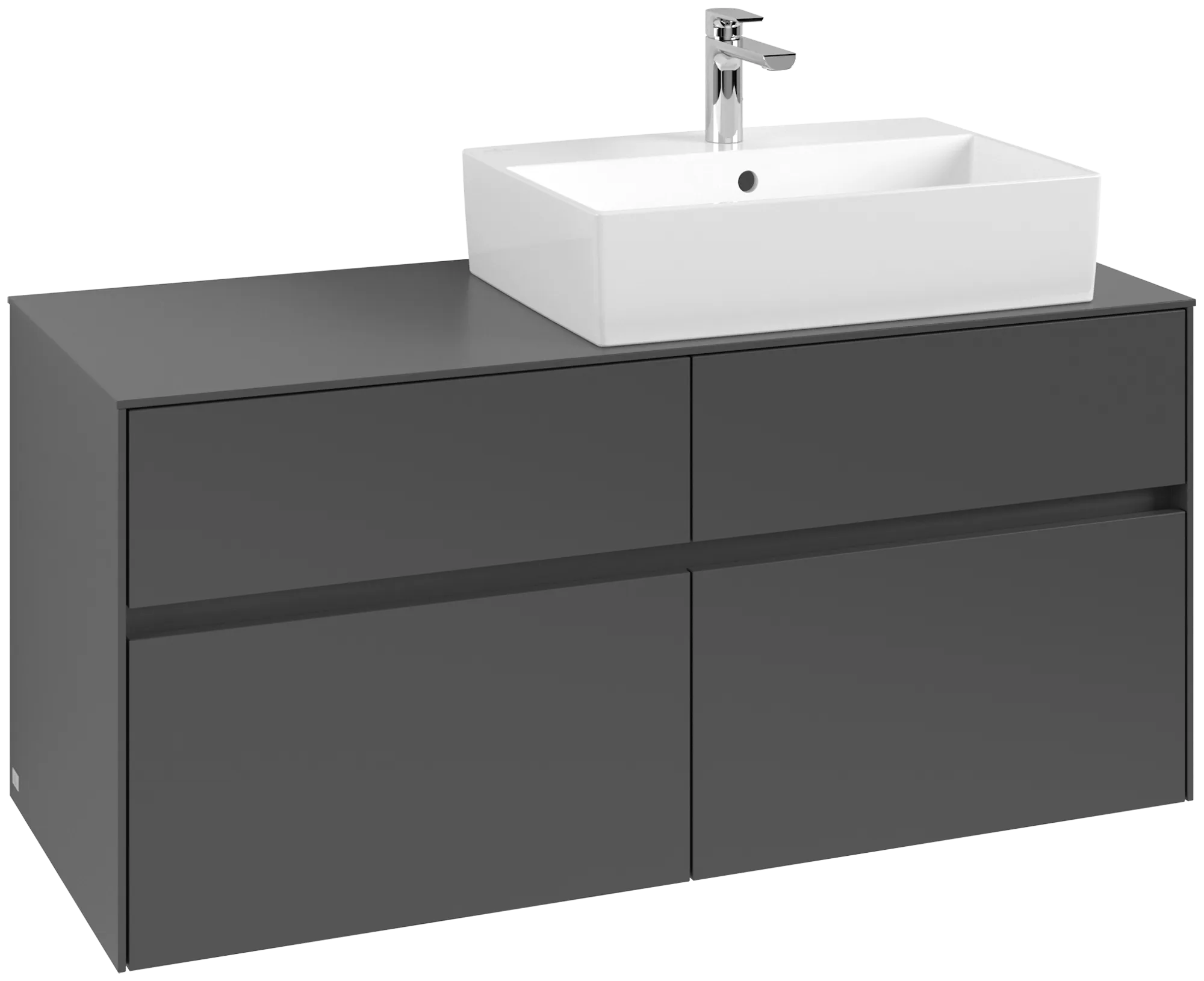 Villeroy & Boch Collaro Waschbeckenunterschrank C13000, 1200x548x500mm, 4 Auszüge, Graphite