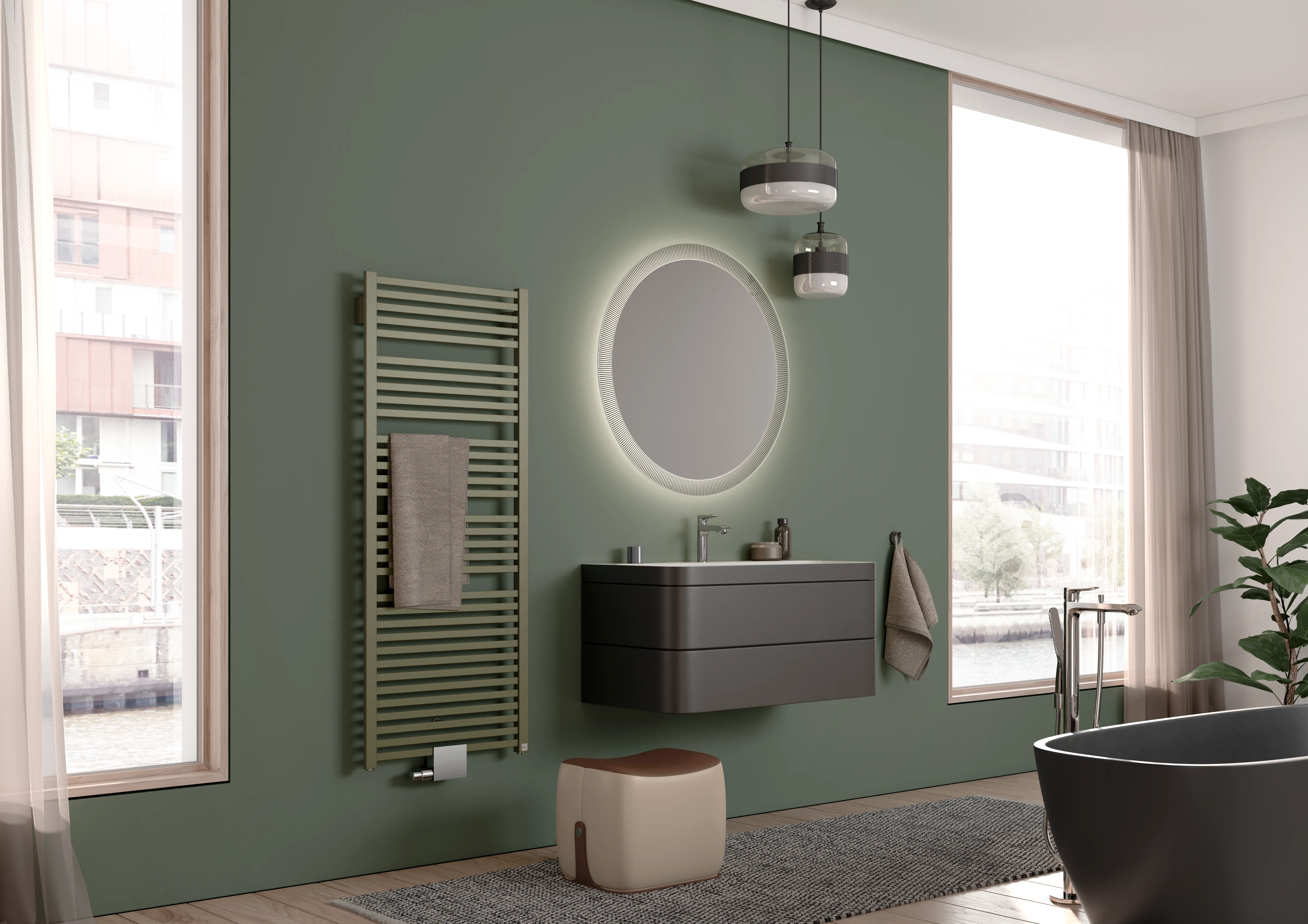Kermi Design-Heizkörper „Geneo® quadris“ 44,7 × 149,4 cm in Graphit Metallic Kermi Design-Heizkörper „Geneo® quadris“ 44,7 × 149,4 cm in Graphit Metallic