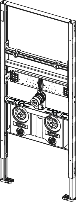 TECEprofil Waschtischmodul inklusive zwei Montageblöcken für Wasser-Messkapseln, Bauhöhe 1120 mm