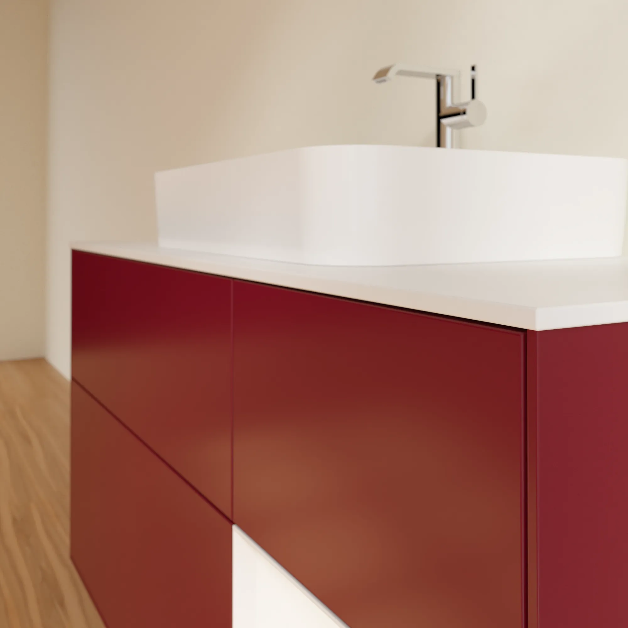 Villeroy & Boch Waschtischunterschrank „Finion“ für Schrankwaschtisch 1200 × 603 × 501 mm Peony Matt Lacquer, für Becken mittig Villeroy & Boch Waschtischunterschrank „Finion“ für Schrankwaschtisch 1200 × 603 × 501 mm Peony Matt Lacquer, für Becken mittig