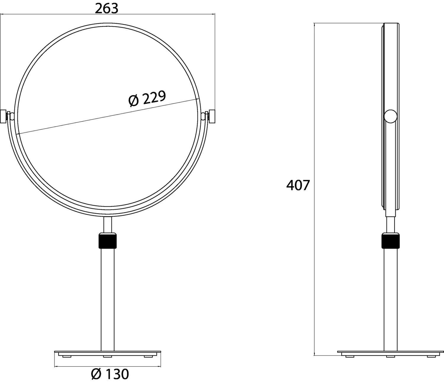 Spiegel „Rasier-Und Kosmetikspiegel“ ⌀ 22,9 cm in Chrom Spiegel „Rasier-Und Kosmetikspiegel“ ⌀ 22,9 cm in Chrom