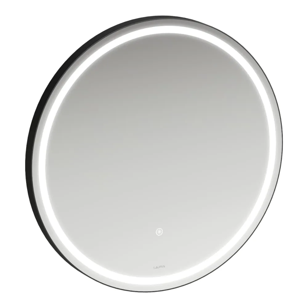 Base 2.0 Spiegel 44439.0, rund LED Bel.,1 Sensorsch., 600x600 schw.m