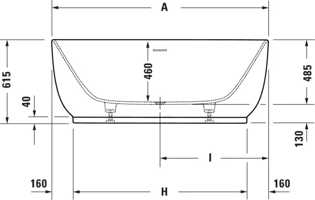 Duravit Badewanne „Luv“ freistehend oval 160 × 75 cm