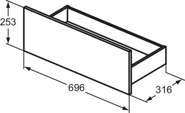 Ideal Standard Eurovit+ untere Schublade 70 cm Nussbaum geflammt Ideal Standard Eurovit+ untere Schublade 70 cm Nussbaum geflammt