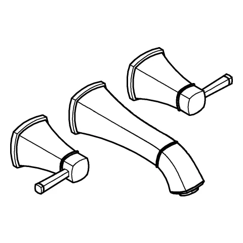 3-Loch-Waschtischbatterie Grandera 20622, Wandmontage, Fertigmontageset für 29 025 002, Ausladung 177 mm, chrom 3-Loch-Waschtischbatterie Grandera 20622, Wandmontage, Fertigmontageset für 29 025 002, Ausladung 177 mm, chrom
