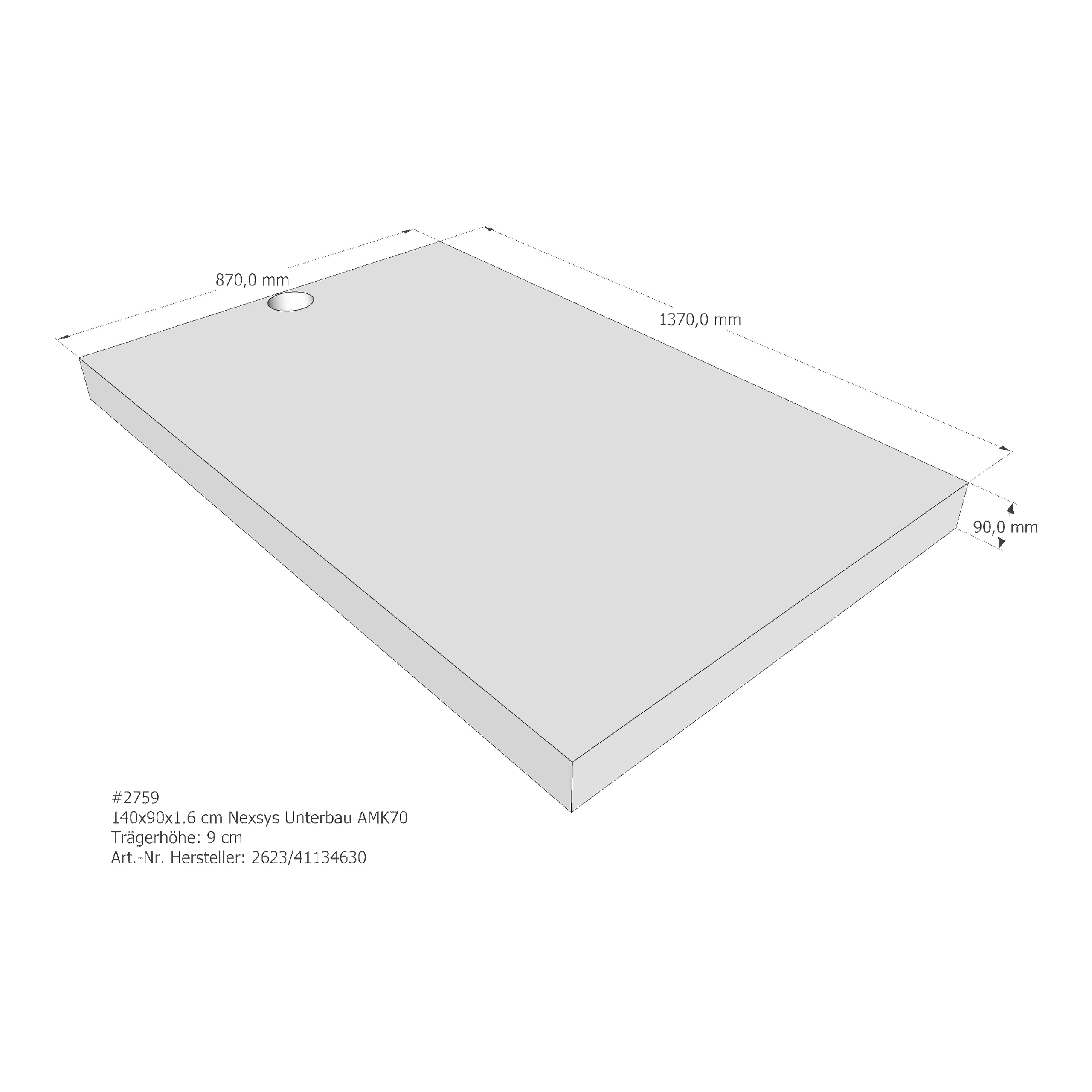 Duschwannenträger für Kaldewei Nexsys Unterbau 140 × 90 × 1,6 cm Breite: 90 cm / Länge: 140 cm Duschwannenträger für Kaldewei Nexsys Unterbau 140 × 90 × 1,6 cm Breite: 90 cm / Länge: 140 cm