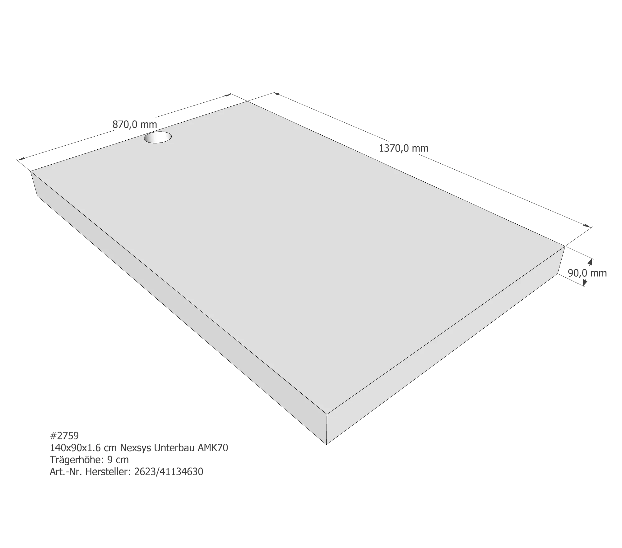 Duschwannenträger für Kaldewei Nexsys Unterbau 140 × 90 × 1,6 cm Breite: 90 cm / Länge: 140 cm Duschwannenträger für Kaldewei Nexsys Unterbau 140 × 90 × 1,6 cm Breite: 90 cm / Länge: 140 cm
