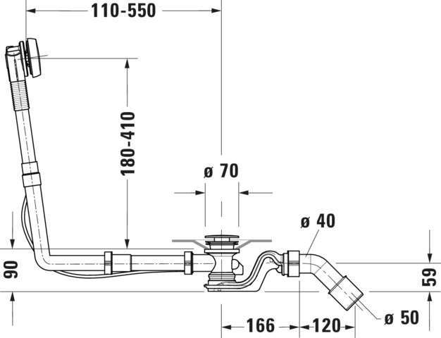 Duravit Ab- und Überlaufgarnitur für Badewannen Modell 792218