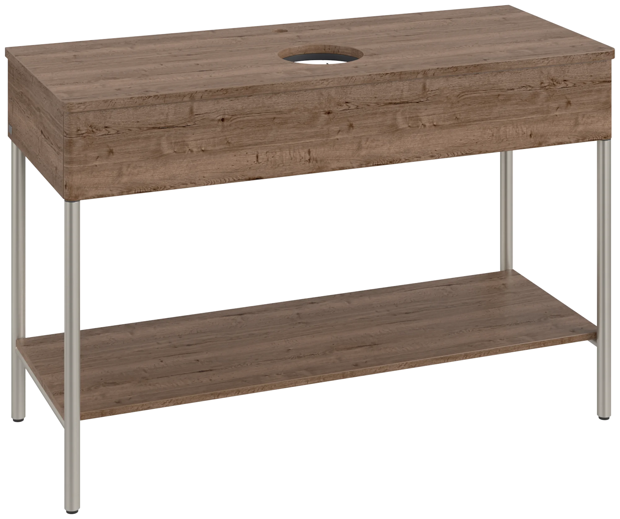 Villeroy & Boch Waschbeckenunterschrank Artis L65050, Eckig Tobacco Oak, 1.200 x 782 x 500 mm, mit Metallgestell und Beleuchtung