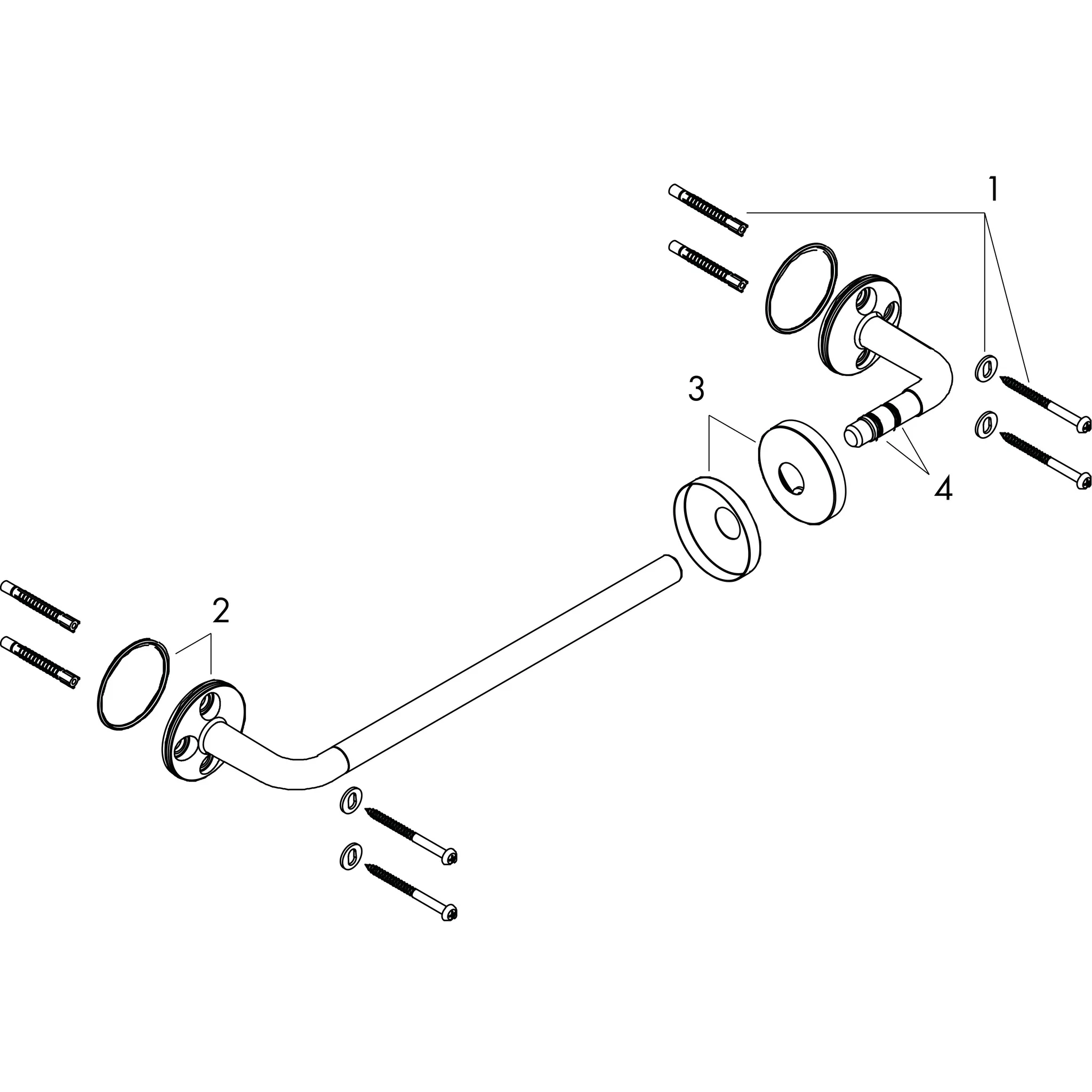 Hansgrohe AXOR Universal Circular Haltestange, Polished Nickel