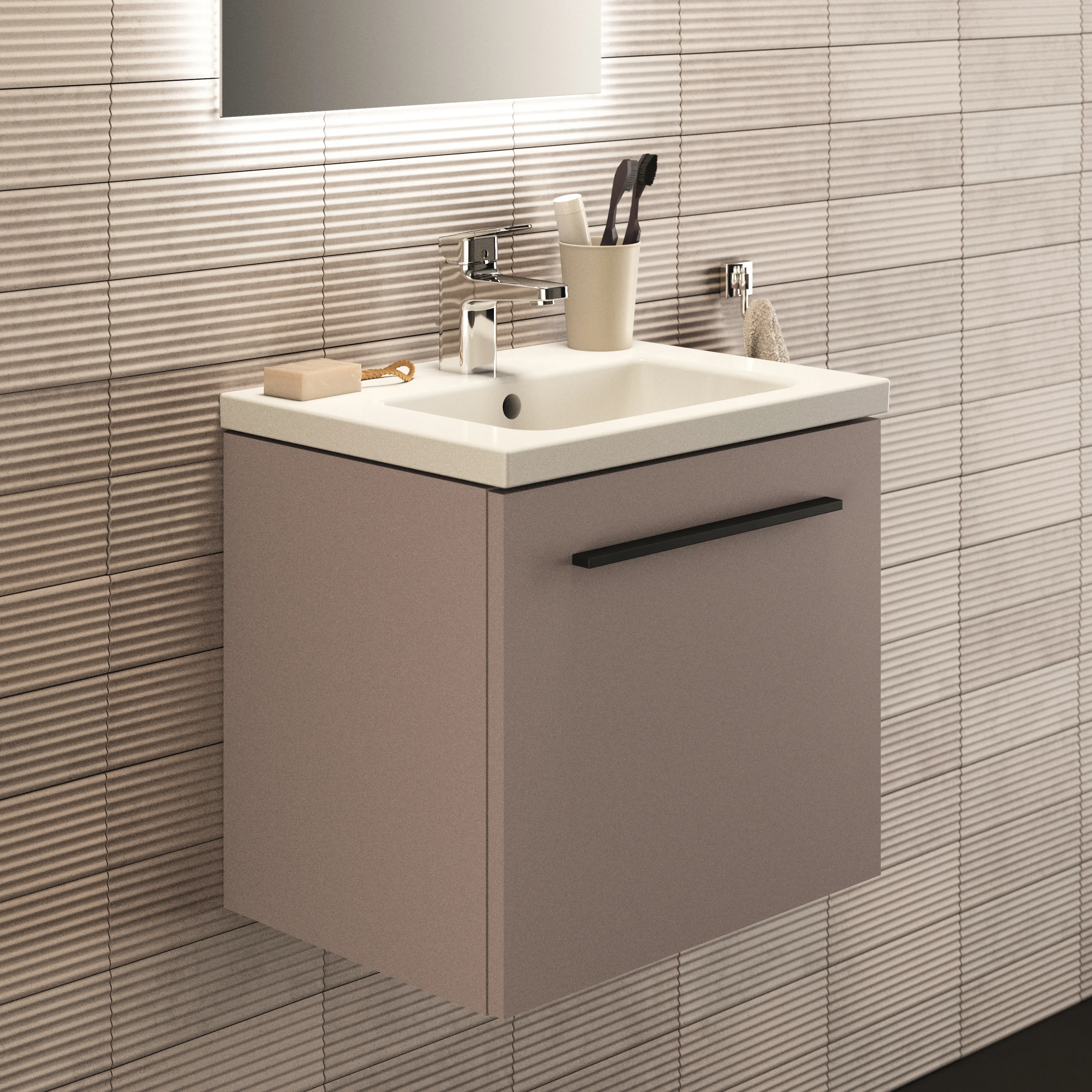 Ideal Standard Waschtischunterschrank „i.lifeS“ 50 × 44 × 37,5 cm Greige matt Ideal Standard Waschtischunterschrank „i.lifeS“ 50 × 44 × 37,5 cm Greige matt