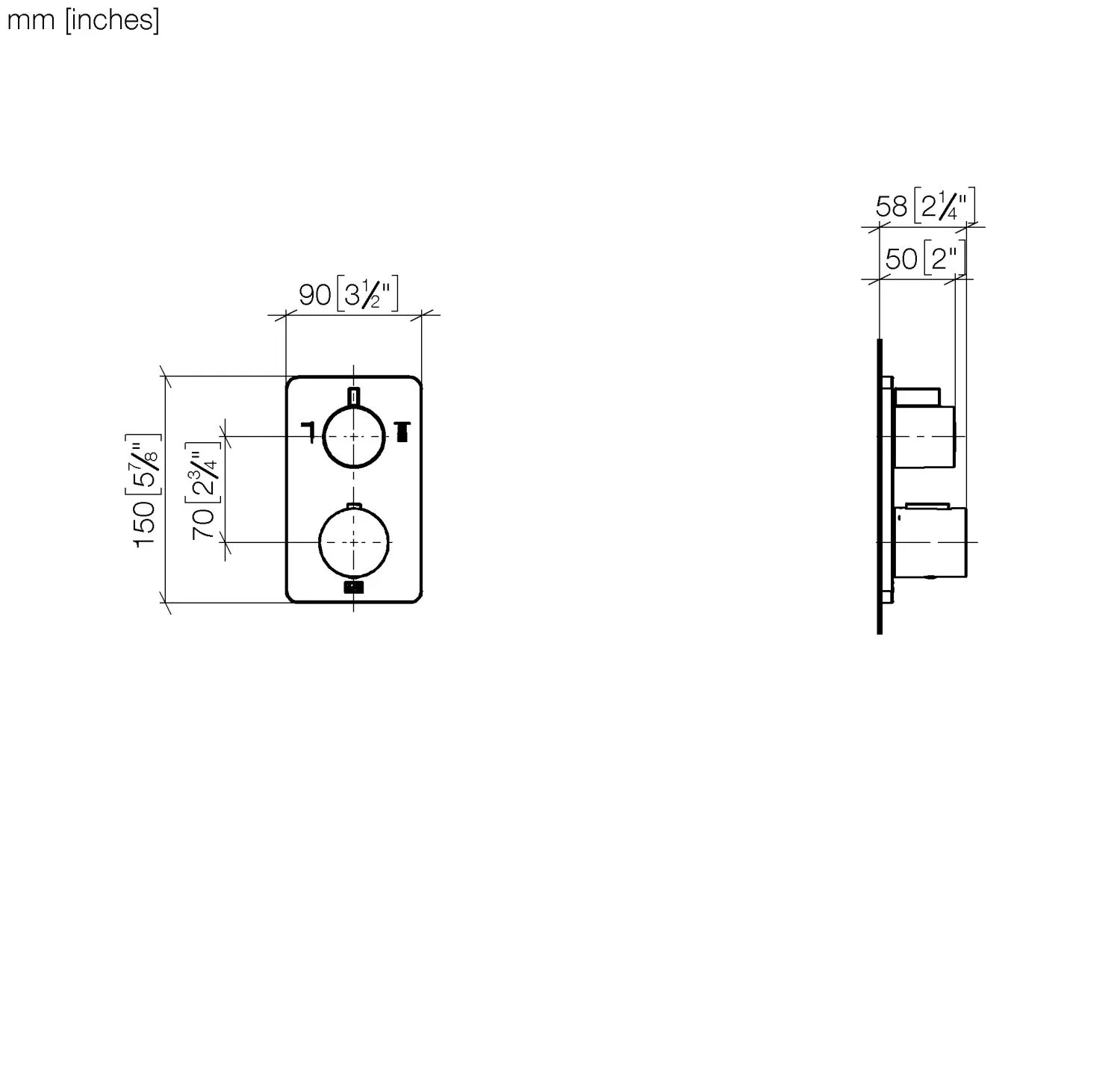 UP-Thermostat mit Zweiwege-Mengenregulierung LULU Chrom 36426710 UP-Thermostat mit Zweiwege-Mengenregulierung LULU Chrom 36426710