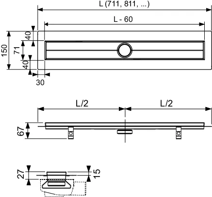 TECE Duschrinne „TECEdrainline“ Modell 3006000010 0140 in Schwarz (matt) TECE Duschrinne „TECEdrainline“ Modell 3006000010 0140 in Schwarz (matt)