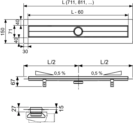 TECE Duschrinne „TECEdrainline“ Modell 3006000010 0140 in Schwarz (matt) TECE Duschrinne „TECEdrainline“ Modell 3006000010 0140 in Schwarz (matt)