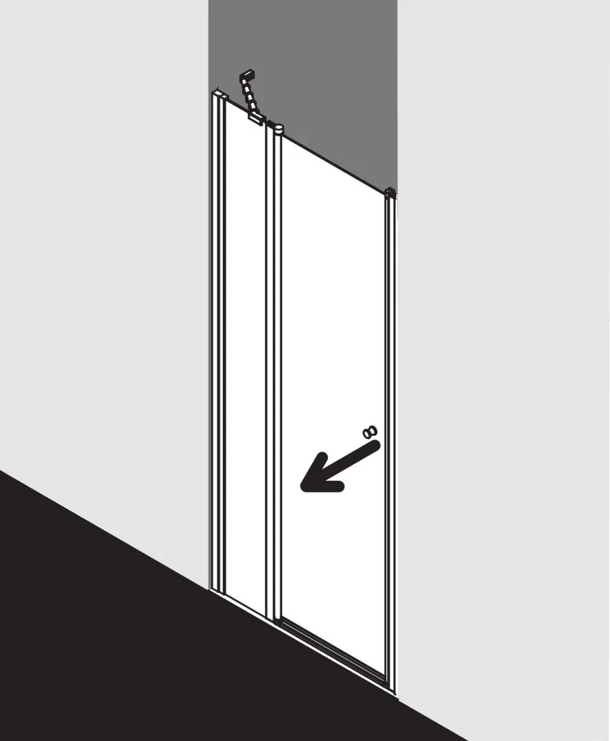 Kermi Duschdesign IBIZA 2000 Schwingtür mit Festfeld, 1750x750mm, Silber Mattglanz